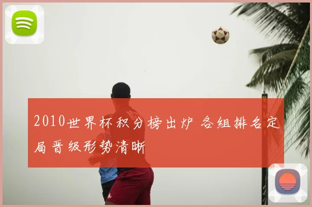 2010世界杯积分榜出炉 各组排名定局晋级形势清晰